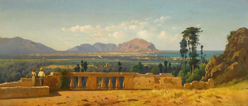 Landscape of Palermo and Mount Pellegrino, oil painting by Francesco Lojacono