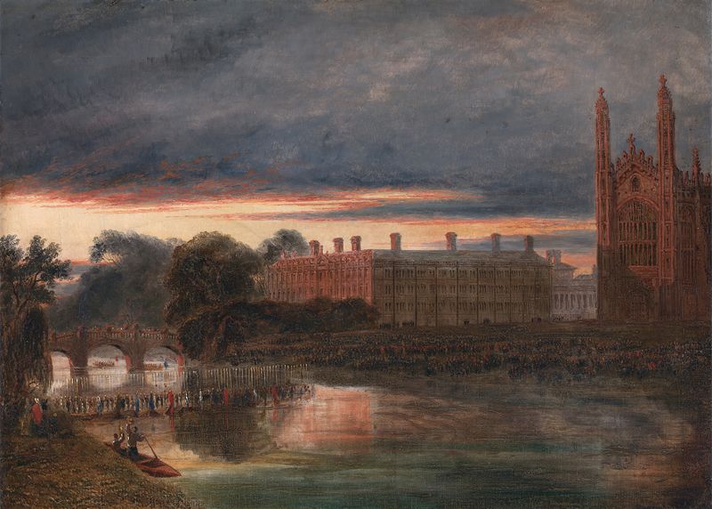 Procession of boats on the River Cam, early 19th century, by Richard Banks Harraden