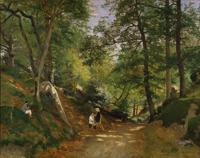 Summer landscape near Fontainebleau, oil on canvas by Oscar Törnå