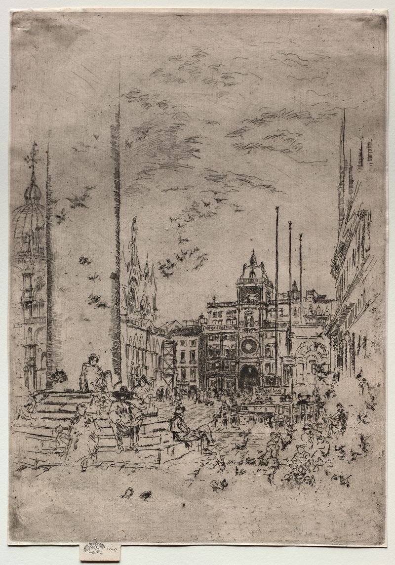 Paisagem impressionista de James Abbott McNeill Whistler, representando o pôr do sol sobre águas tranquilas