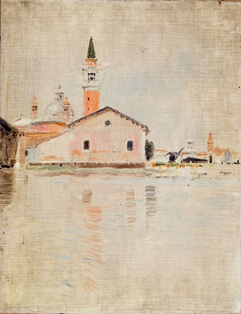 San Giorgio, Veneza de Denman Waldo Ross, óleo sobre tela mostrando águas calmas e arquitetura