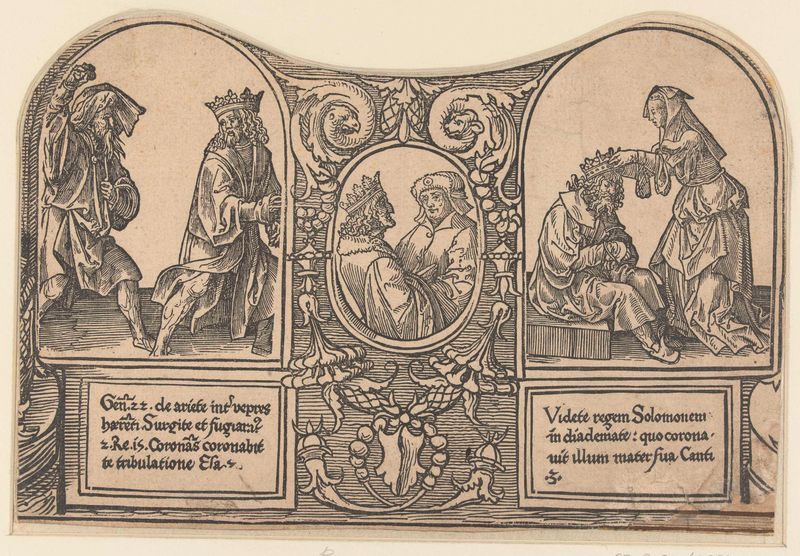 David vlucht voor Simi en Apamene neemt de kroon af van Darius, papel, Jacob Cornelisz van Oostsanen