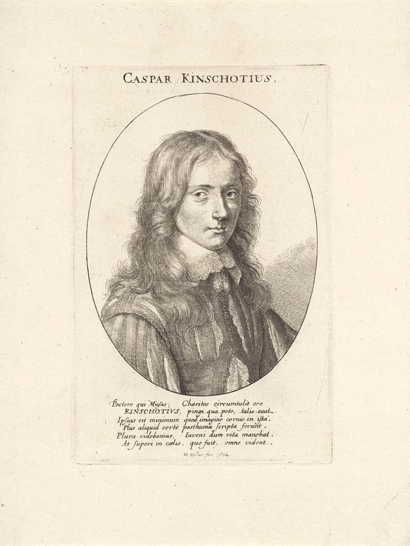 Retrato de Caspar van Kinschot, gravura de Wenceslaus Hollar