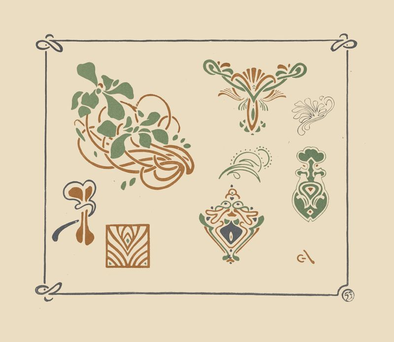 Abstract design with leaves and organic shapes by George Auriol