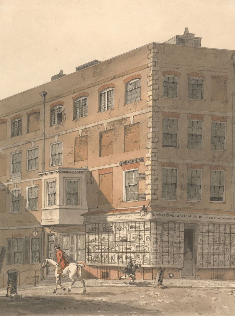 York House, oil on canvas by George Shepheard, depicting urban architecture.