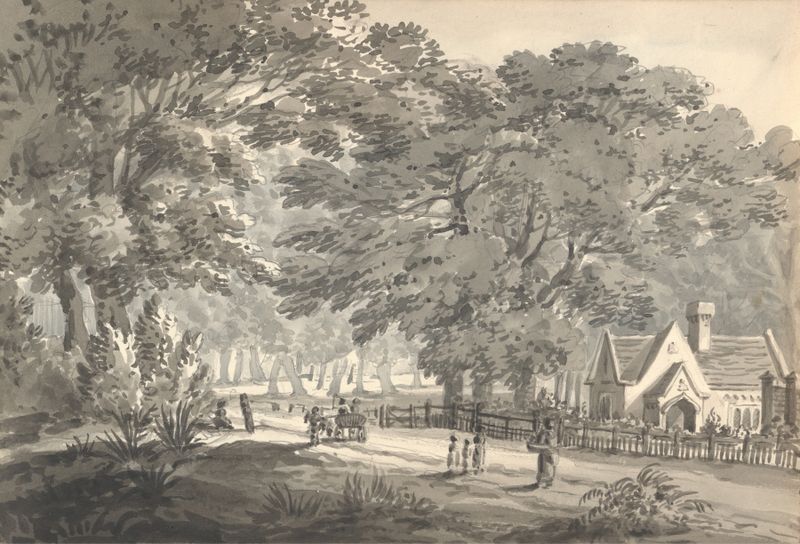 Casa de Mr. Mark en Wanstead, óleo sobre lienzo de Anne Rushout
