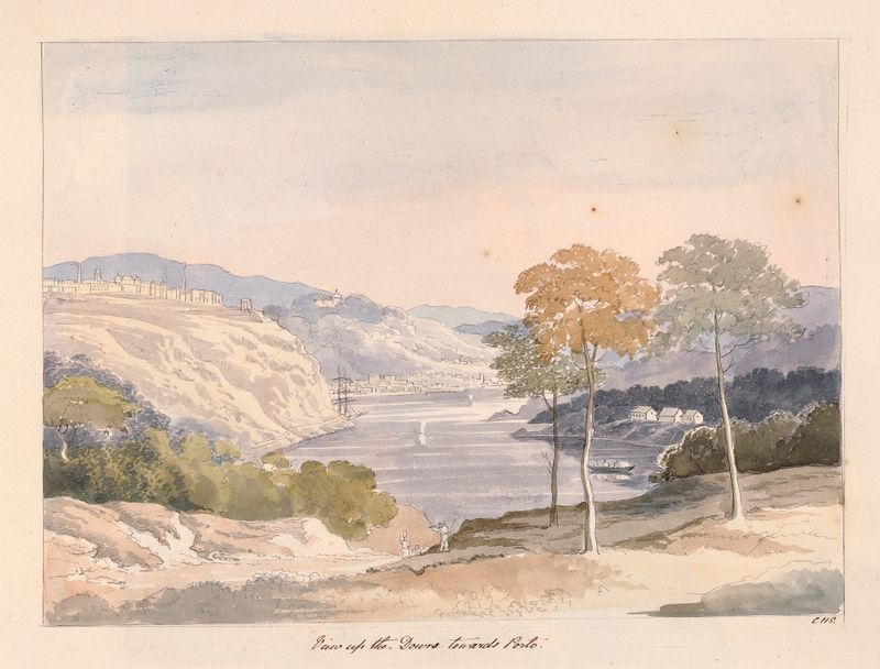 View of the Douro towards Porto, oil on canvas by Charles Hamilton Smith