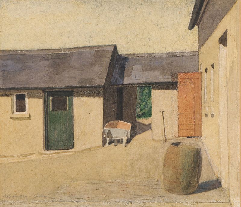 The Courtyard, Cartron, Connemara by Arthur Joseph Gaskin, oil on canvas
