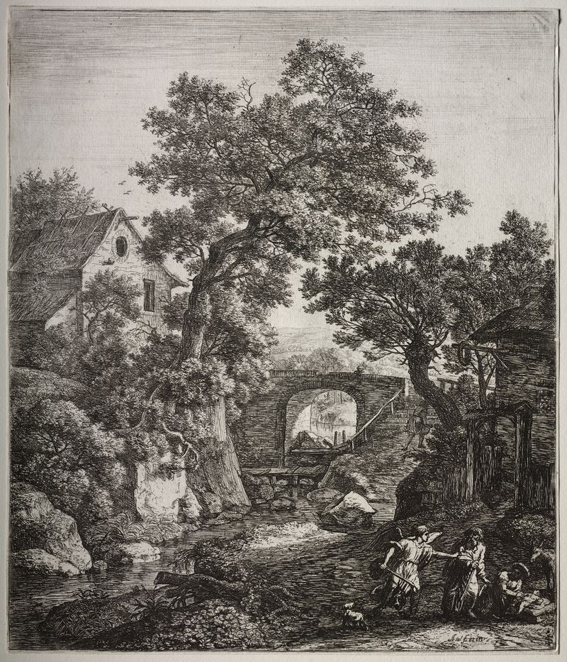 Zipporah circumcising her son, óleo sobre tela de Antonie Waterloo