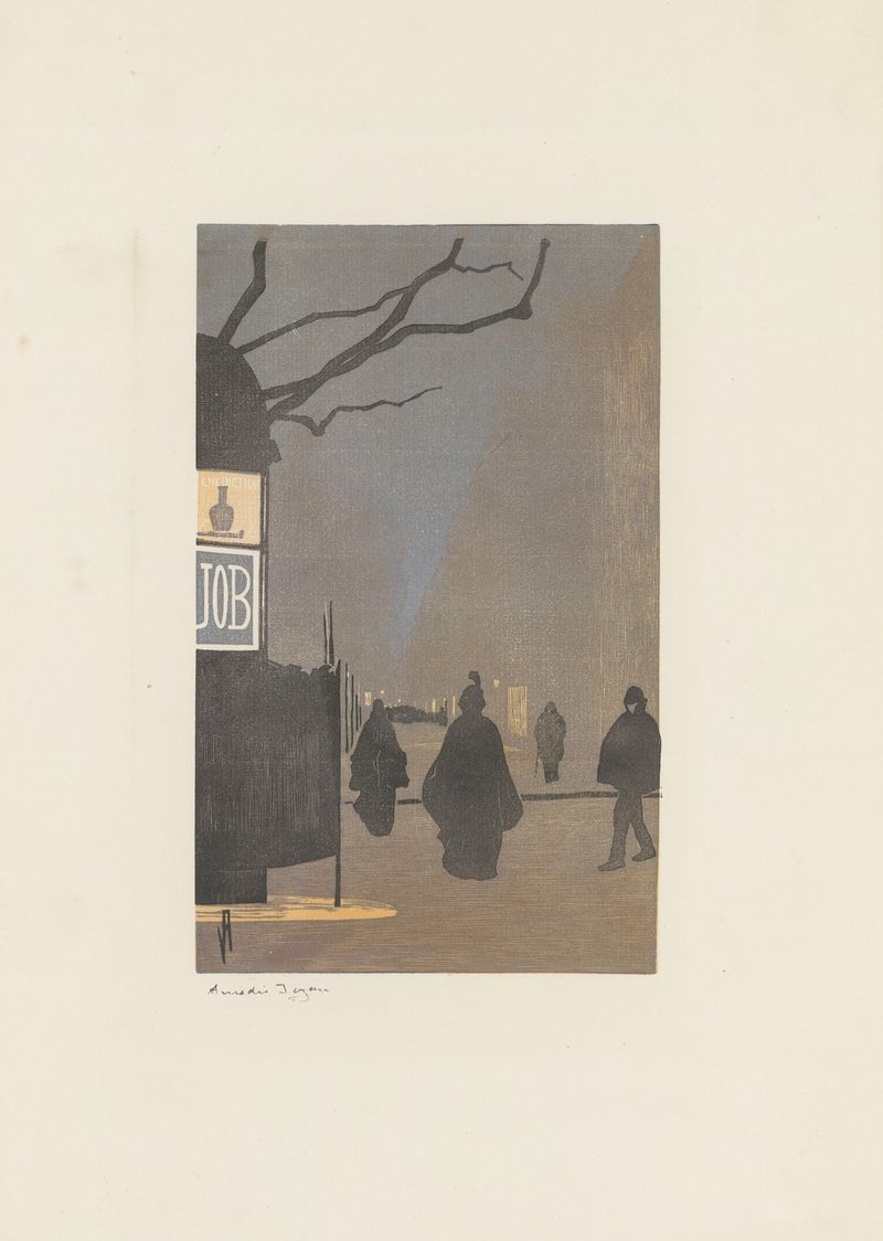 Boulevard Malesherbes by Amédée Joyau, impressionism, depicting pedestrians in a vibrant urban scene