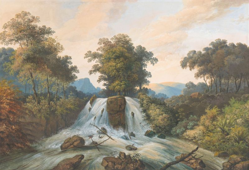 Landscape with a river and reflections, oil on canvas by Charles William Meredith van de Velde