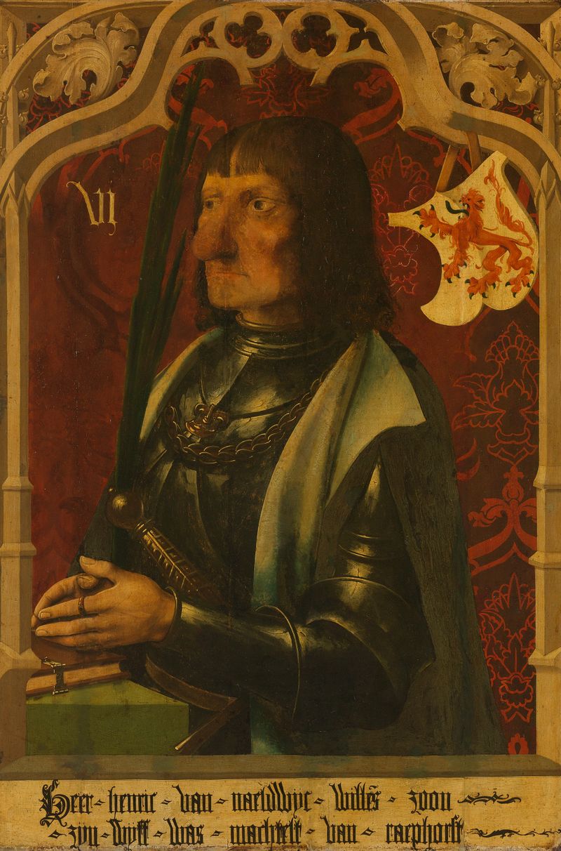 Retrato de Hendrik IV de Naaldwijk, óleo sobre painel de artista desconhecido