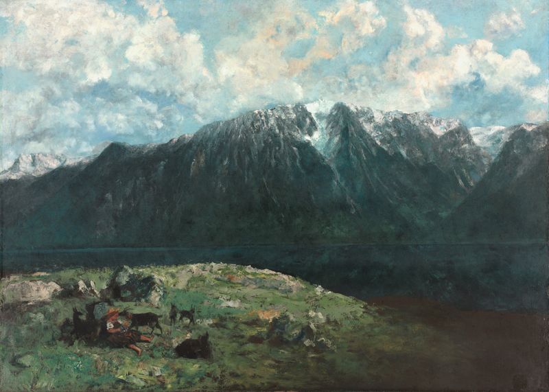 Panoramic view of the Alps, oil on canvas by Gustave Courbet