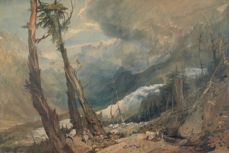 Paisaje de Mer de Glace, óleo de Joseph Mallord William Turner