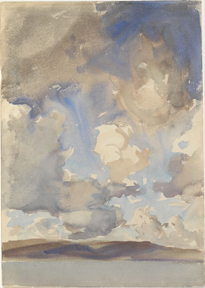 Nubes de John Singer Sargent, óleo que representa un cielo en espiral