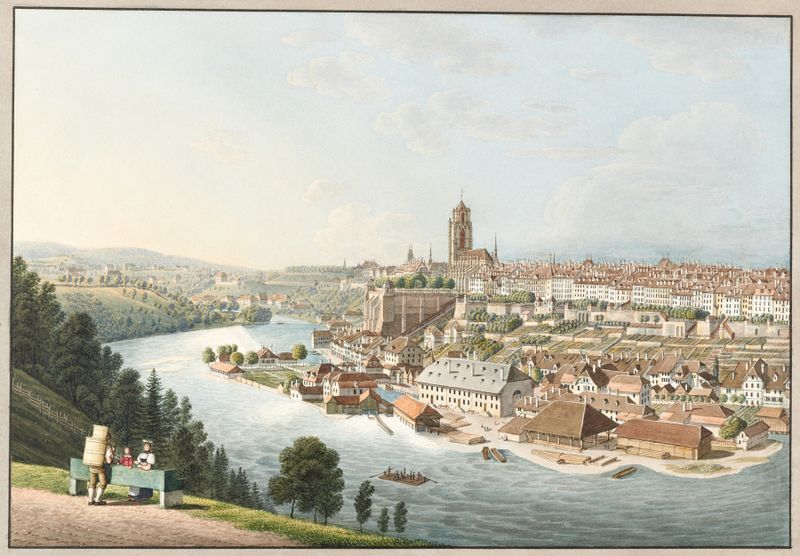 Landscape of Bern by Franz Schmid, oil painting