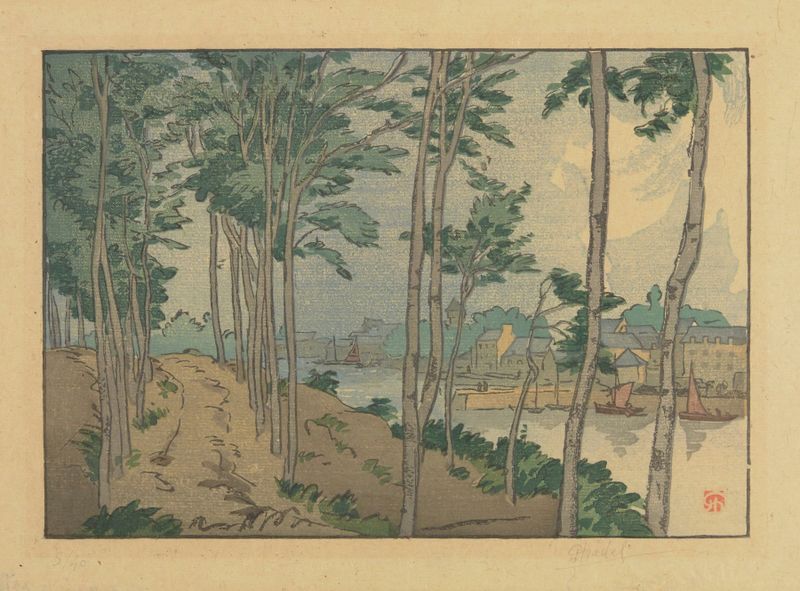 Landscape of Douarnenez by Jules Chadel, oil on canvas