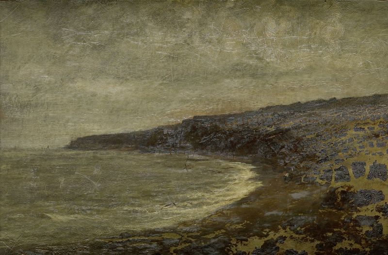 Paisagem de The Lonesome Bay por Arthur Hawksley, óleo sobre tela
