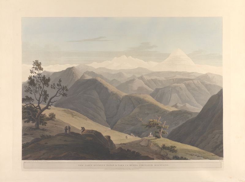 Landscape with hills and foliage, oil painting by Thomas Daniell