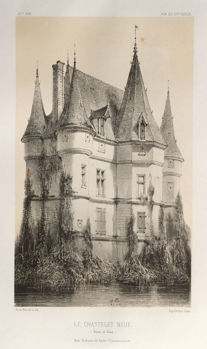 Paisaje con río y vegetación de Victor Petit, 1860
