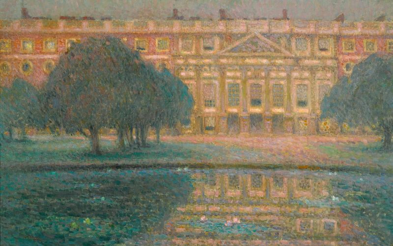 Le Palais, Matin D’été by Henri Le Sidaner, oil on canvas depicting Hampton Court in golden light