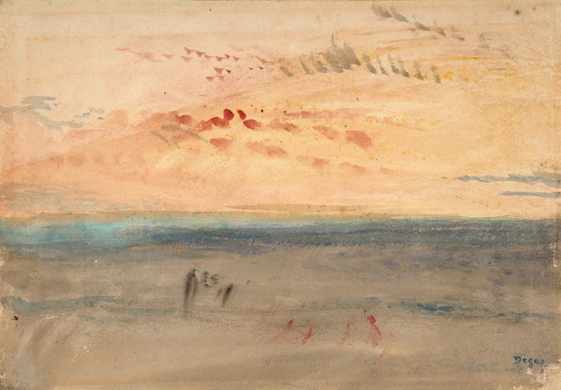 Light effect at sunset by the sea, óleo sobre tela de Edgar Degas