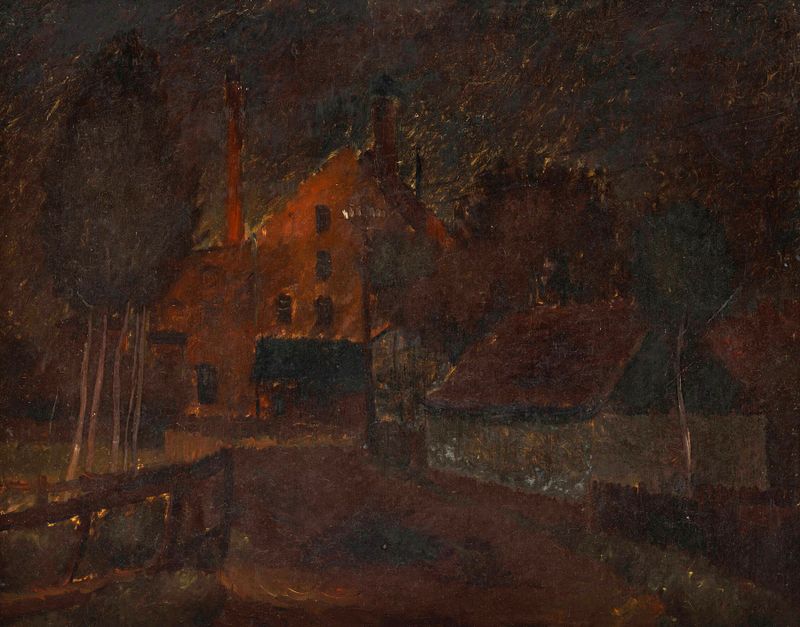 Interior scene of Brewery in Czarnków by Franciszek Bartoszek, oil on canvas