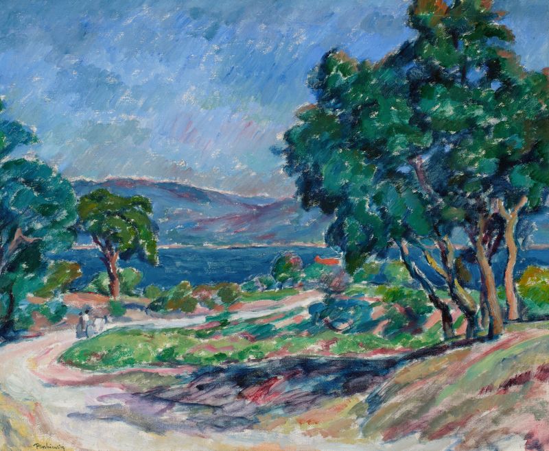 Road in Saint-Tropez de Józef Pankiewicz, impressionismo, pintura de paisagem