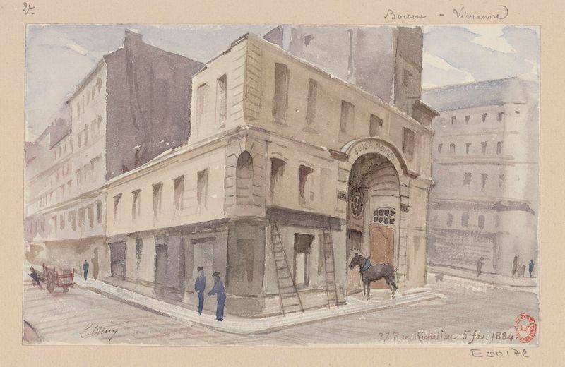 Architecture scene from 1884 by Léon-Auguste Ottin, oil painting