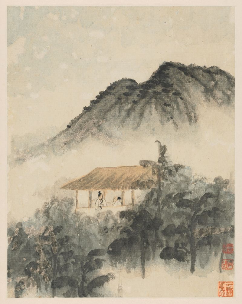 Landscape of the Qinhuai River by Shitao in an unknown medium.