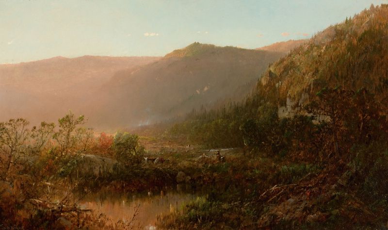 Landscape of rolling hills and blue sky by William Louis Sonntag, oil painting