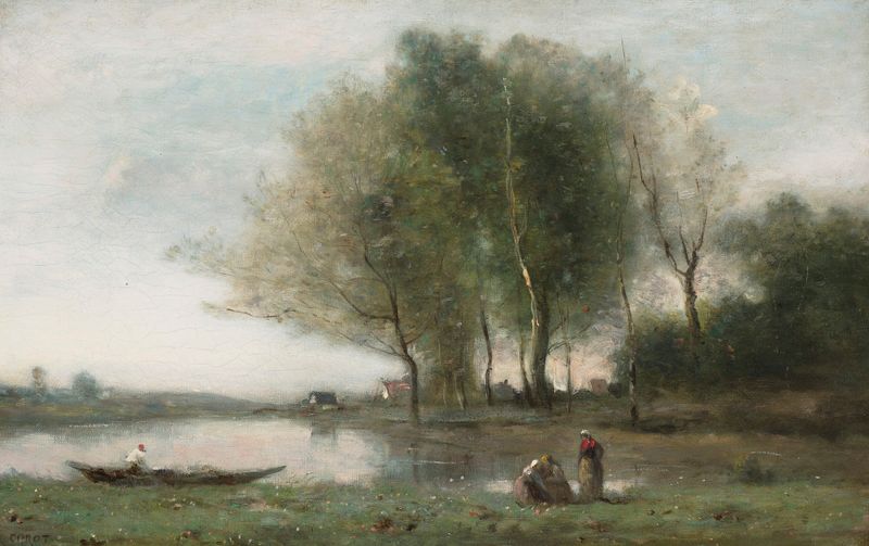 Paisaje de Arleux-du-Nord de Jean-Baptiste-Camille Corot, pintura al óleo
