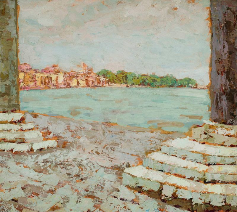 View from Piazzetta in Venice by Jan Bohuszewicz, impressionism, landscape