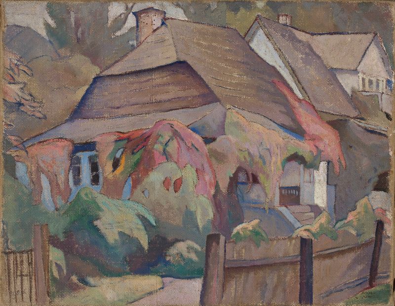Paisaje en otoño con follaje colorido de Bohdan Kelles-Krauze, medio desconocido.