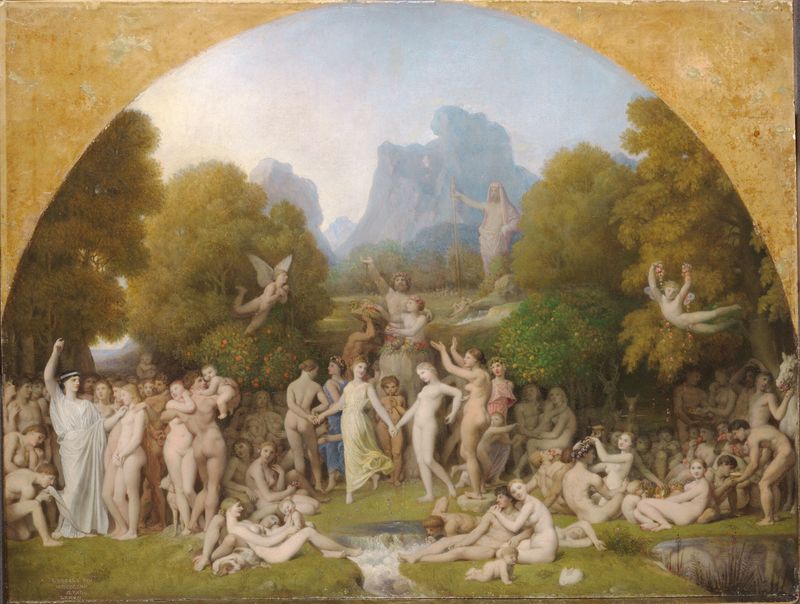 Figurative oil on paper by Jean-Auguste-Dominique Ingres depicting radiant youth.