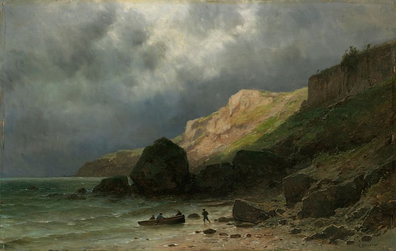 Cliff In Dinard, Near St-Malo, Brittany by Gustave Castan, oil on canvas
