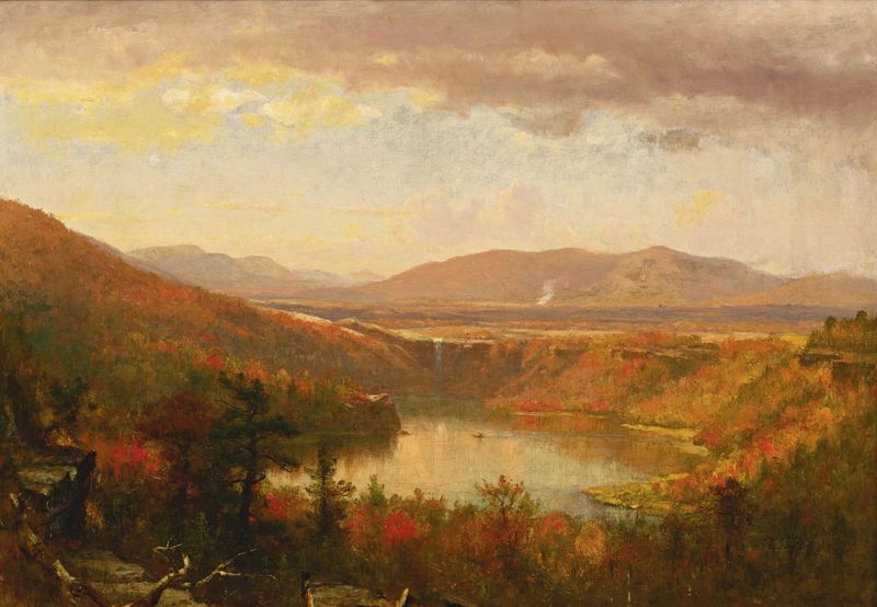 View of Kaaterskill Falls, oil painting by Worthington Whittredge