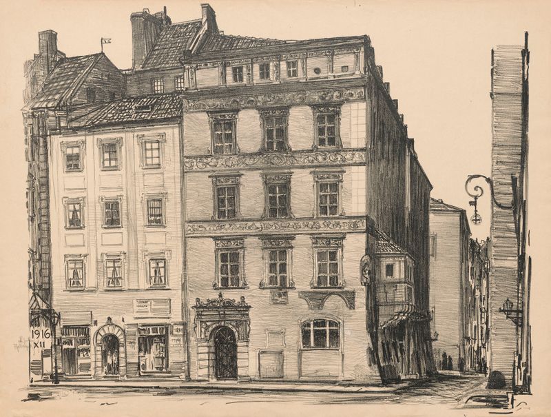 Casa dos Príncipes de Mazowsze, óleo sobre tela de Feliks Jabłczyński