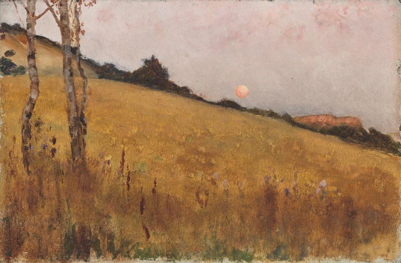 Moonrise by William Padgett, depicting a tranquil landscape under moonlight.