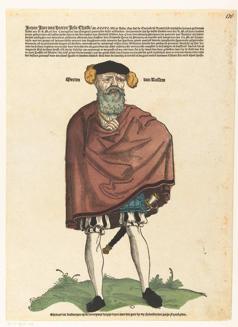 Portret van Maarten van Rossum by Cornelis Anthonisz, oil painting