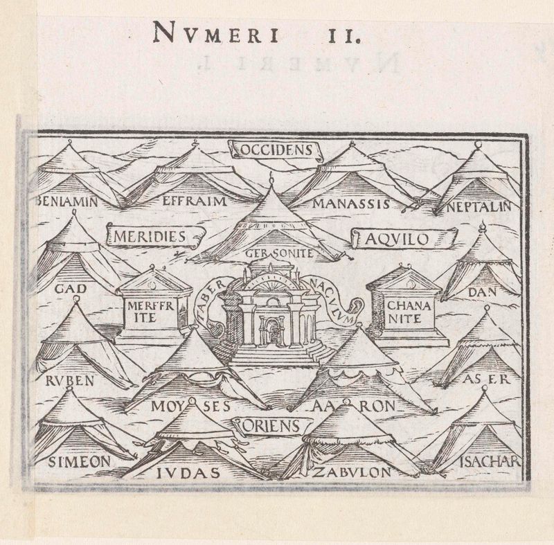 Tendas e insignias de las tribus de Israel, papel, Hans Holbein II