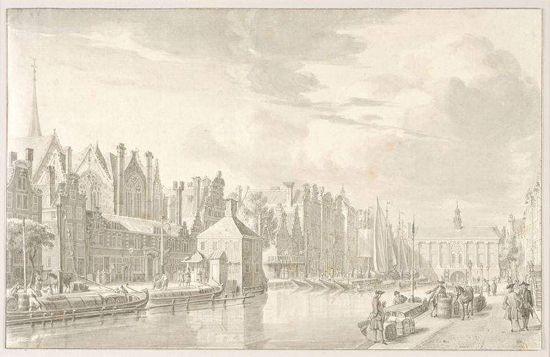 A View of the Rokin at Amsterdam, óleo sobre lienzo de Jan de Beyer