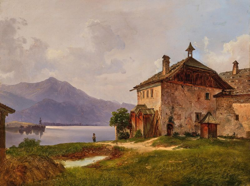 Landscape of The Schobergut near Lake Wolfgangsee, oil on canvas by Carl Franz Emanuel Haunold