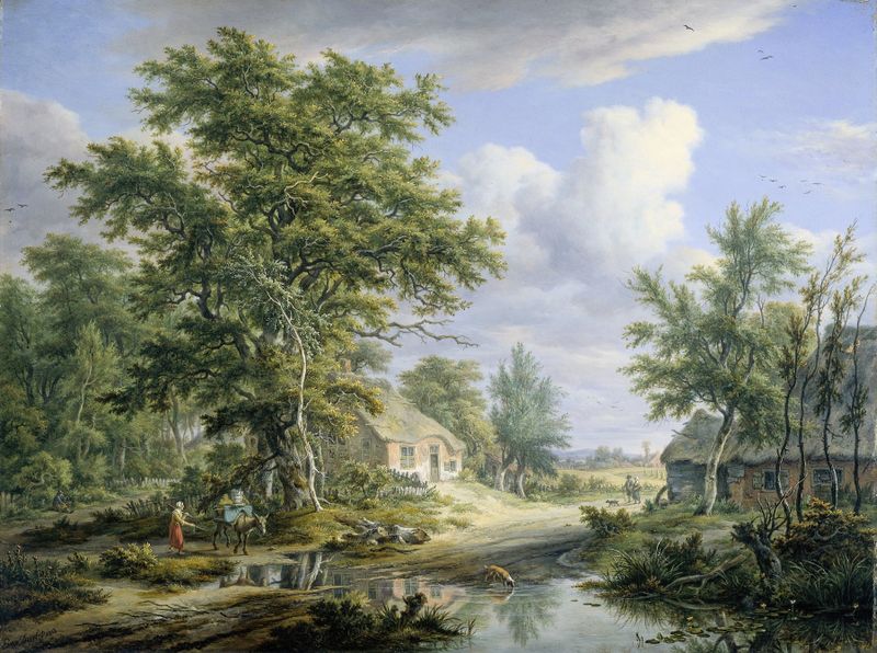 Farms on the Fringe of a Wood, oil on canvas by Egbert van Drielst