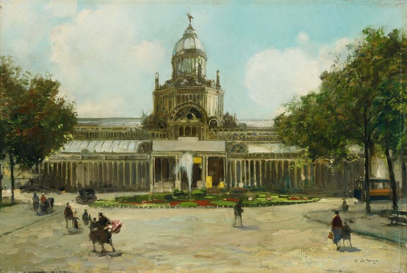 Frederiksplein met Paleis voor Volksvlijt, óleo sobre tela de Cornelis de Bruin