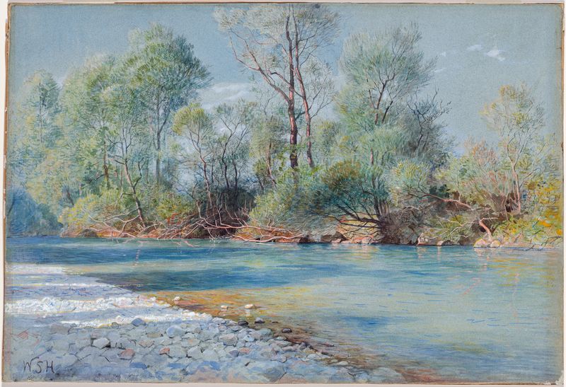 Traunstein River on the Road to Empfig, Bavaria by William Stanley Haseltine, oil painting