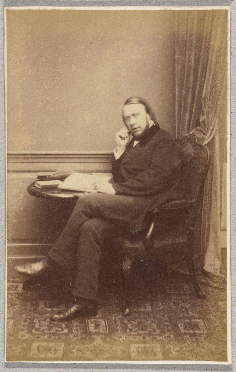Portrait of Johannes Verhulst, albumen print by Maurits Verveer