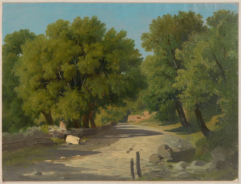 Sandy road among trees de Arthur Blaschnik, pintura al óleo
