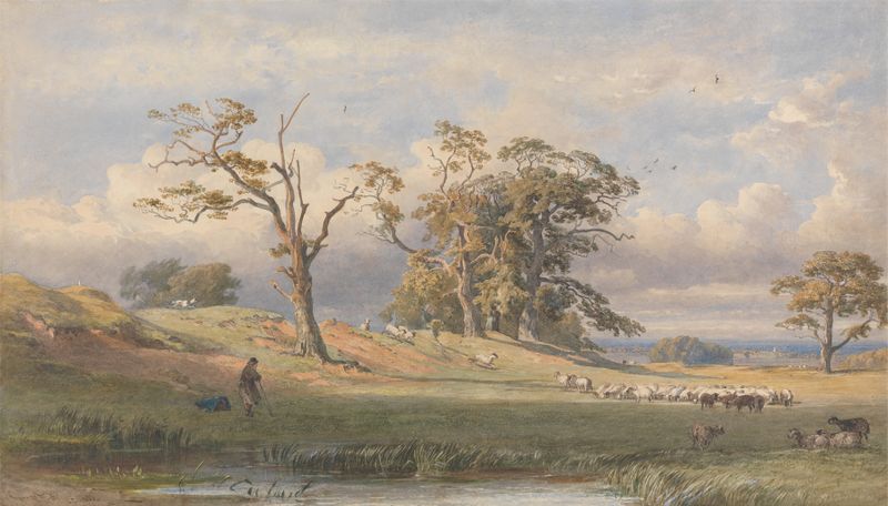Old British Camp in Bulstrode Park by George Arthur Fripp, Victorian landscape painting