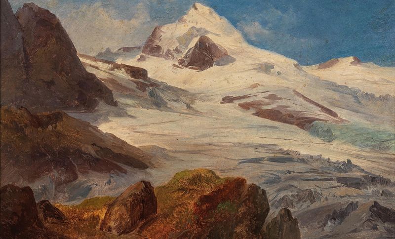 A glacier in the Salzburg Region, oil on canvas by Friedrich Zeller